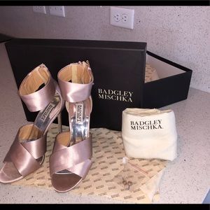 Badgley Mischka Rose Gold Evening Sandal